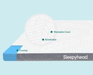 sleepyhead 3-inch king mattress topper – gel-infused memory foam topper with washable cover – bedroom essential (king, 3” gel topper)