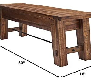 Alaterre Furniture Durango 60" L Wood Entryway/Dining Bench