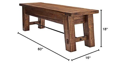 Alaterre Furniture Durango 60" L Wood Entryway/Dining Bench