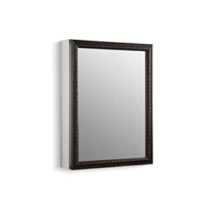 KOHLER K-2967-BR1 20 inch x 26 inch Aluminum Bathroom Medicine Cabinet with Oil-Rubbed Bronze Framed Mirror Door; Recess or Surface Mount