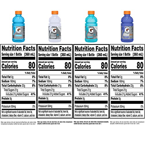 Gatorade Thirst Quencher, Frost 4 Flavor Variety Pack, 12 Fl Oz Bottles, (24 Pack)