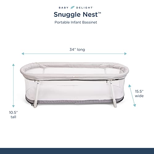 Baby Delight Snuggle Nest Bassinet | Portable Baby Bed | for Infants 0 – 5 Months | Driftwood Grey