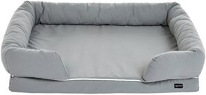 amazon basics memory foam bolster dog bed, large (44 x 36 inches), grey