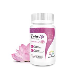 nutrablast boric acid vaginal suppositories – 100% pure made in usa – boric life intimate health support (30 count)