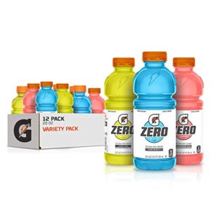 gatorade zero sugar thirst quencher, cool blue variety pack, 20 fl oz (pack of 12)