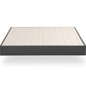 zinus upholstered metal and wood box spring / 9 inch mattress foundation / easy assembly / fabric paneled design, queen