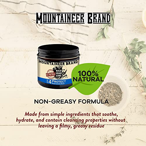 Mountaineer Brand Bald Head Care For Men | Protect Moisturizing Balm | Matte, Smooth, Hydrated, Clean, Scalp and Skin | Non-Greasy Scalp Moisturizer | Natural Botanical Blend | 2oz