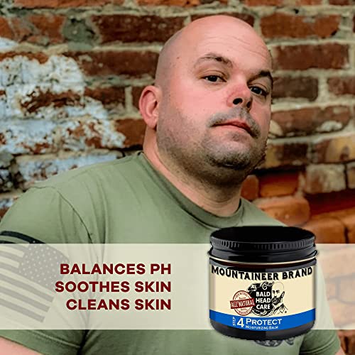 Mountaineer Brand Bald Head Care For Men | Protect Moisturizing Balm | Matte, Smooth, Hydrated, Clean, Scalp and Skin | Non-Greasy Scalp Moisturizer | Natural Botanical Blend | 2oz