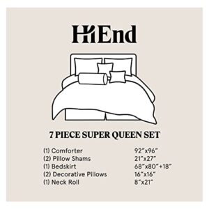 Paseo Road by HiEnd Accents | Sierra 7 Piece Comforter Set, Super Queen, Faux Suede Western Rustic Cabin Lodge Luxury Bedding Set, 1 Comforter, 1 Bedskirt, 2 Pillow Shams, 2 Accent Pillows, 1 Neckroll