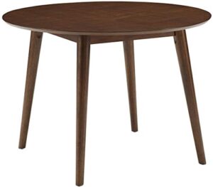 crosley furniture landon mid-century modern round wood dining table, mahogany