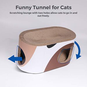 MSBC Big Cat Scratcher Lounge, Corrugated Cardboard Cat Scratcher House with Hole, Large Scratching Lounger Sofa Bed, Cat Scratching Pad for Indoor Cats as Furniture Protector, Cat Training Toy