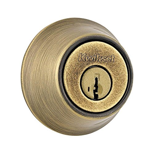 Kwikset F62 CAM 620 Acc LH Double Cylfeat SMT Inder Deadbolt Feat SMT in Antique Brass 6655SMT