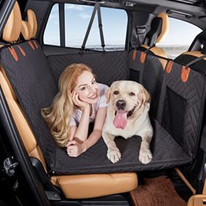 yjgf back seat extender for dogs,dog car seat cover for back seat bed inflatable for car camping air mattress,dog hammock for car travel bed,non inflatable car bed mattress for car suv truck (black)