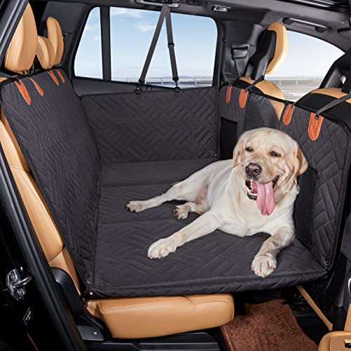 YJGF Back Seat Extender for Dogs,Dog Car Seat Cover for Back Seat Bed Inflatable for Car Camping Air Mattress,Dog Hammock for Car Travel Bed,Non Inflatable Car Bed Mattress for Car SUV Truck (Black)