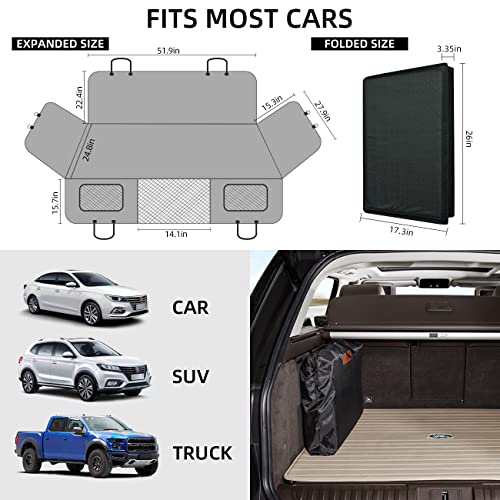 YJGF Back Seat Extender for Dogs,Dog Car Seat Cover for Back Seat Bed Inflatable for Car Camping Air Mattress,Dog Hammock for Car Travel Bed,Non Inflatable Car Bed Mattress for Car SUV Truck (Black)