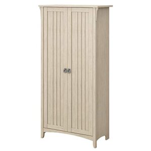 bush furniture salinas kitchen pantry cabinet with doors, antique white