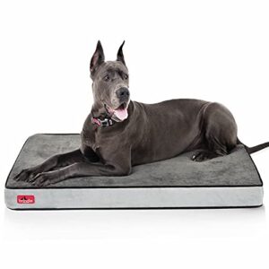 brindle waterproof designer memory foam pet bed-removable machine washable cover-4 inch orthopedic pet bed-joint relief