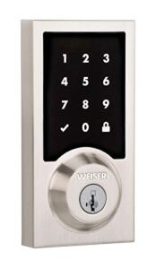 weiser (by kwikset) premis electronic touchscreen smartkey deadbolt lock, works with apple® homekit, siri voice control, & apple tv. satin nickel, 9ged22000-001-us15