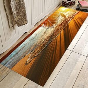 OPLJ Cobblestone Floor mats Bedroom Kitchen Bathroom Non-Slip Carpet Novelty Printed Carpet Home Decoration mat A15 60x180cm