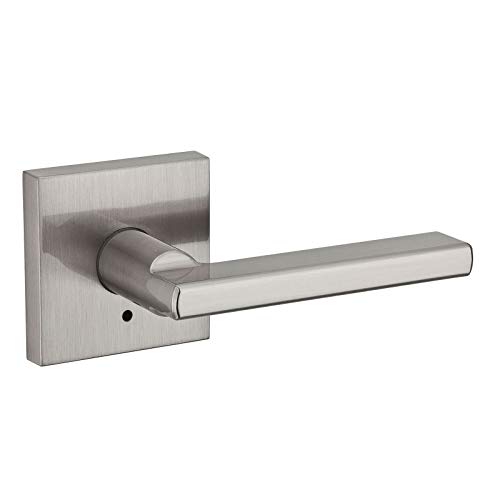 Weiser (by Kwikset) Halifax Lever, Square Rose, Privacy Function, Satin Nickel (US15)