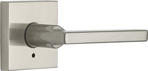 Weiser (by Kwikset) Halifax Lever, Square Rose, Privacy Function, Satin Nickel (US15)