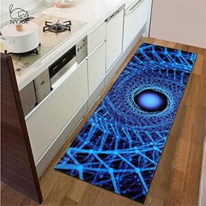OPLJ Kitchen mat Bedroom Door Door mat 3D Geometric Pattern Home Floor Decoration Living Room Bathroom Non-Slip Carpet A7 60x180cm