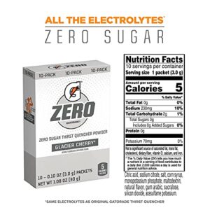 Gatorade G Zero Powder, Glacier Cherry,10 oz (Pack of 120)