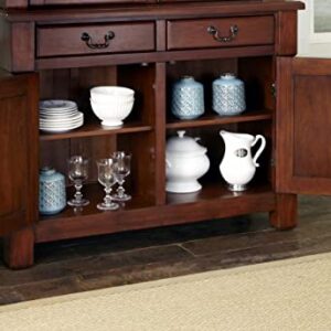 Homestyles Aspen Buffet with Storage and Felt Lined Drawers, 48 Inches Wide by 36 Inches High, Rustic Cherry