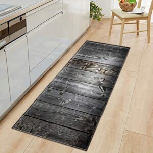 OPLJ Modern Kitchen Mat Entrance Doormat 3D Wood Pattern Home Floor Mats Living Room Bedroom Carpet Bathroom Non-Slip Rugs A11 60x180cm