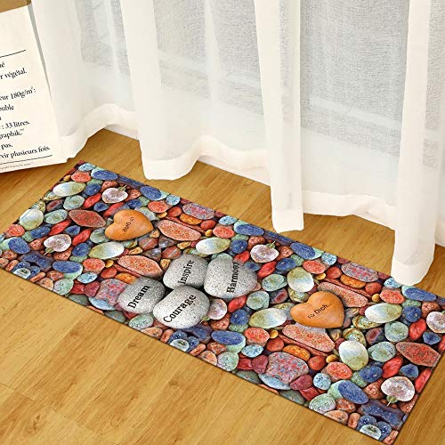 OPLJ Modern Kitchen Mat Entrance Doormat 3D Wood Pattern Home Floor Mats Living Room Bedroom Carpet Bathroom Non-Slip Rugs A11 60x180cm