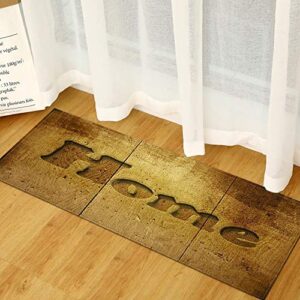 OPLJ Modern Kitchen Mat Entrance Doormat 3D Wood Pattern Home Floor Mats Living Room Bedroom Carpet Bathroom Non-Slip Rugs A11 60x180cm