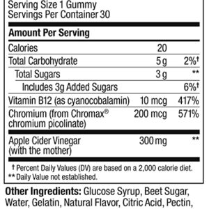 OLLY Metabolism Gummy Rings, Apple Cider Vinegar, Vitamin B12, Chromium, Energy and Digestive Health, Chewable Supplement, Apple Flavor - 30 Count