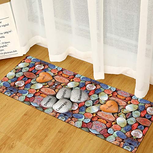 OPLJ Geometric Pattern Kitchen Rug Rectangle Doormat Anti-Slip Area Carpet for Living Room Bedroom Mat Home Decoration A3 60x180cm
