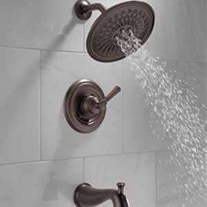 Delta Faucet Mylan Single-Function Tub and Shower Trim Kit with 3-Spray H2Okinetic Shower Head, Venetian Bronze 144777-RB (Valve Included)