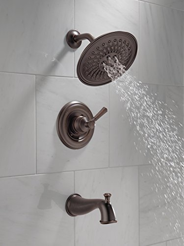 Delta Faucet Mylan Single-Function Tub and Shower Trim Kit with 3-Spray H2Okinetic Shower Head, Venetian Bronze 144777-RB (Valve Included)