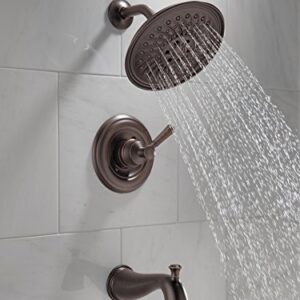 Delta Faucet Mylan Single-Function Tub and Shower Trim Kit with 3-Spray H2Okinetic Shower Head, Venetian Bronze 144777-RB (Valve Included)
