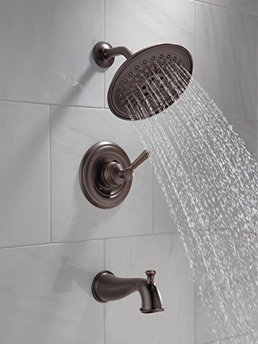 Delta Faucet Mylan Single-Function Tub and Shower Trim Kit with 3-Spray H2Okinetic Shower Head, Venetian Bronze 144777-RB (Valve Included)