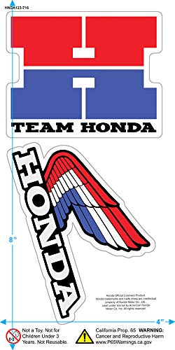 Honda Vintage Wing T-Shirt & Stickers (X-Large) Black