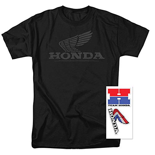 Honda Vintage Wing T-Shirt & Stickers (X-Large) Black