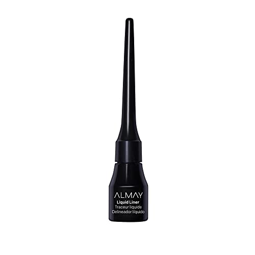 Liquid Eyeliner by Almay, Waterproof, Fade-Proof Eye Makeup, Easy-to-Apply Liner Brush, 221 Black, 0.1 Oz