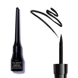 Liquid Eyeliner by Almay, Waterproof, Fade-Proof Eye Makeup, Easy-to-Apply Liner Brush, 221 Black, 0.1 Oz