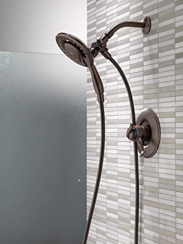 Delta Faucet Linden 17 Series Dual-Function Shower Faucet, Shower Trim Kit with 4-Spray In2ition 2-in-1 Dual Hand Held Shower Head with Hose, Venetian Bronze T17294-RB-I (Valve Not Included)