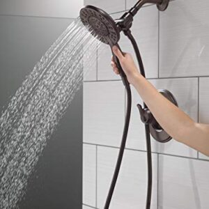 Delta Faucet Linden 17 Series Dual-Function Shower Faucet, Shower Trim Kit with 4-Spray In2ition 2-in-1 Dual Hand Held Shower Head with Hose, Venetian Bronze T17294-RB-I (Valve Not Included)