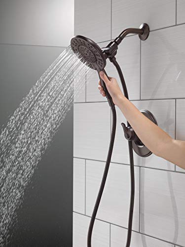 Delta Faucet Linden 17 Series Dual-Function Shower Faucet, Shower Trim Kit with 4-Spray In2ition 2-in-1 Dual Hand Held Shower Head with Hose, Venetian Bronze T17294-RB-I (Valve Not Included)