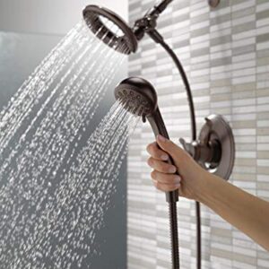 Delta Faucet Linden 17 Series Dual-Function Shower Faucet, Shower Trim Kit with 4-Spray In2ition 2-in-1 Dual Hand Held Shower Head with Hose, Venetian Bronze T17294-RB-I (Valve Not Included)