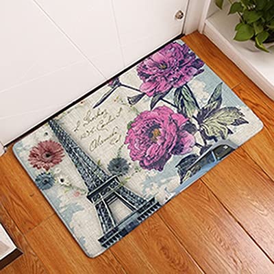 OPLJ European Architectural Printing mats Doormat Retro Flowers Print Carpets Floor Kitchen Bathroom Rugs Home Decor A1 40x60cm