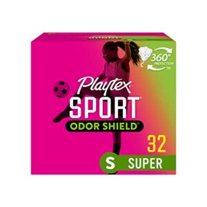 Playtex Sport Odor Shield Tampons, Super Absorbency, Unscented - 32ct