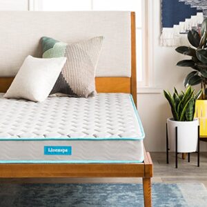 linenspa 6-inch innerspring mattress – twin xl + 14-inch folding platform bed frame
