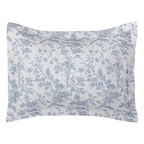 Laura Ashley Home - King Size Quilt Set, Cotton Reversible Bedding, Lightweight Home Decor for All Seasons (Amberley Blue, King)