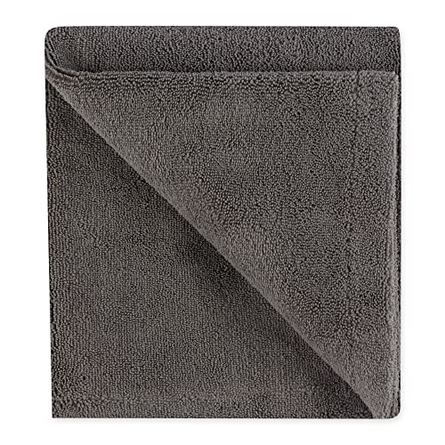 Bone Dry Pet Grooming Towel Collection Absorbent Microfiber X-Large, 41x23.5", Embroidered Gray